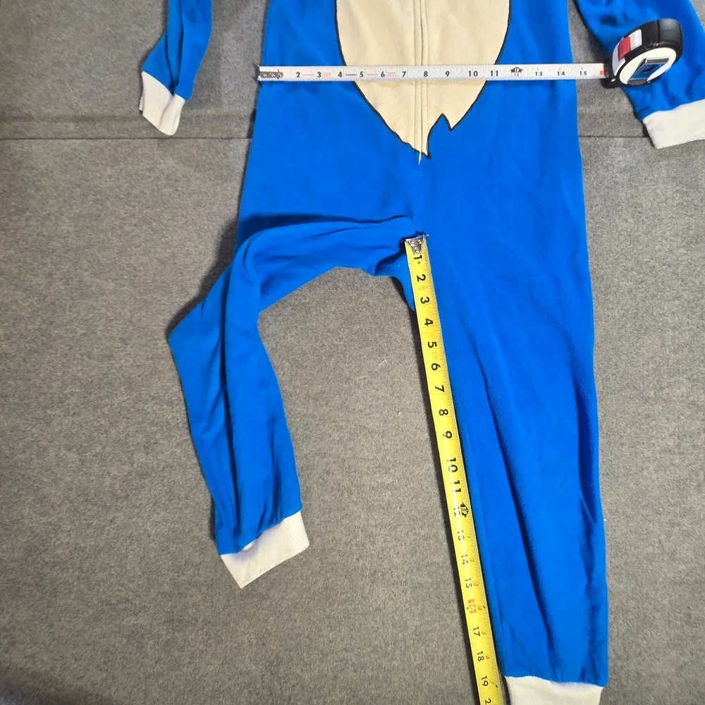 Sonic the Hedgehog 2 Boys Blue Fleece‎ One Piece Pajama Union Suit Size M 8